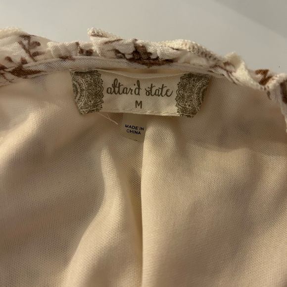 Altar’d State Floral Cream and Brown Dress - Picture 6 of 7